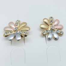 Load image into Gallery viewer, Laminated multi color daisies with clear crystals (set)