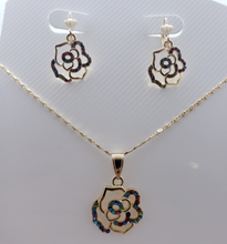 Load image into Gallery viewer, Hollow hearts and circles with multi color crystals (set)