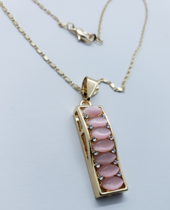 Pink Crystal row with clear crystals
