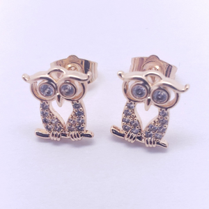 Hollow clear eye Owl with clear crystals