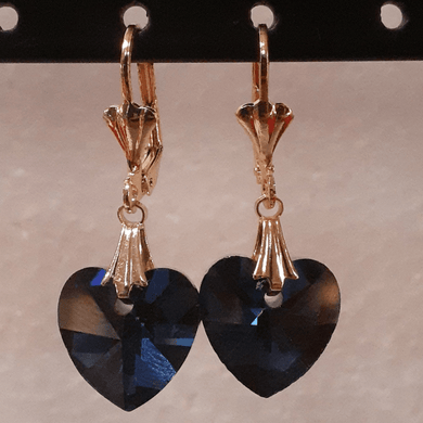 Navy blue crystal hearts