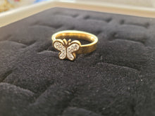 Load image into Gallery viewer, Butterfly ring with clear crystals

