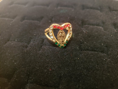 Hollow heart with Rosa de Guadalupe (tri color Religious)