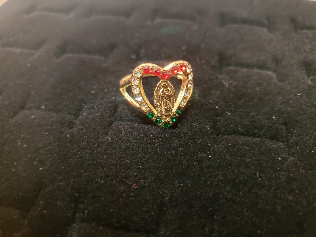 Hollow heart with Rosa de Guadalupe (tri color Religious)