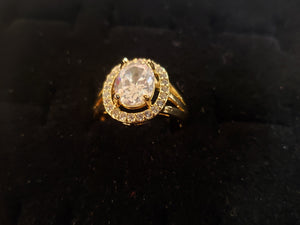 Big clear crystal ring with crystals