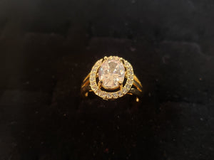 Big clear crystal ring with crystals
