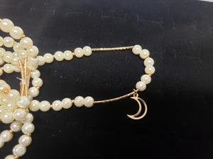 White pearl Bangle with hanging pendants