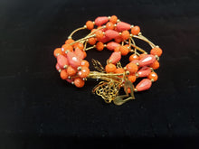 Load image into Gallery viewer, Pink &amp; Orange colored crystal bangles with hanging pendants
