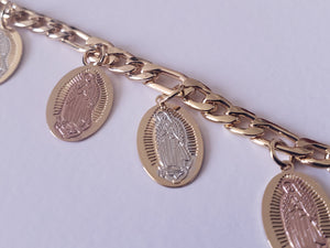 Tri color multi Our lady of Guadalupe pendant (ankle bracelet)