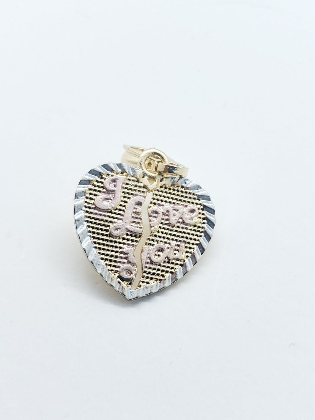 Small ripped heart with message (I love You) - Rosina Jewlery