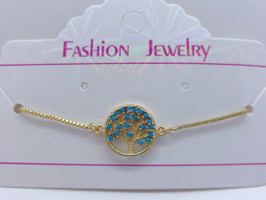 Celtic Tree with blue crystals (bracelet)