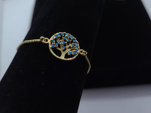 Celtic Tree with blue crystals (bracelet)