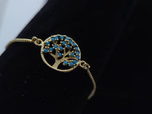 Cargar imagen en el visor de la galería, Celtic Tree with blue crystals (bracelet)
