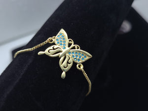 Blue crystal butterfly (bracelet)