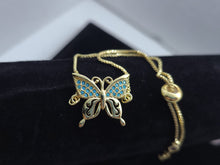 Cargar imagen en el visor de la galería, Blue crystal butterfly (bracelet)
