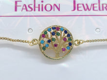 Cargar imagen en el visor de la galería, Celtic Tree with multi color crystals (bracelet)
