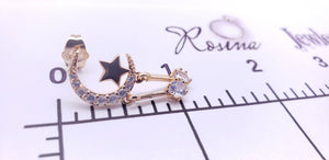 Moon crest with star and hanging crystals (clear)