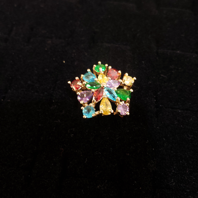 Multi color zirconia crystals on a star