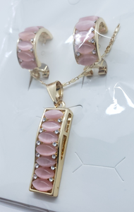Pink Crystal row with clear crystals