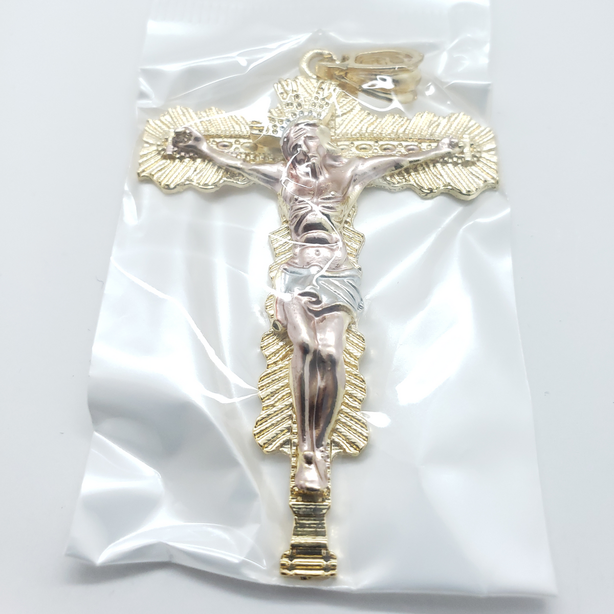 Large tri color Jesus on the cross – Rosina Jewlery