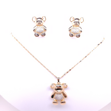 Load image into Gallery viewer, Bear with gold bellly and clear crystals
