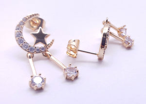 Moon crest with star and hanging crystals (clear)