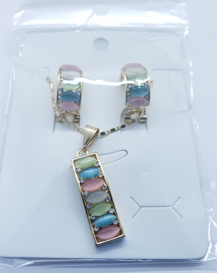 Multi color crystal row with crystals (set)