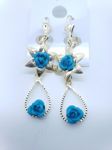 Small light blue rose with a swinging blue crystal rose