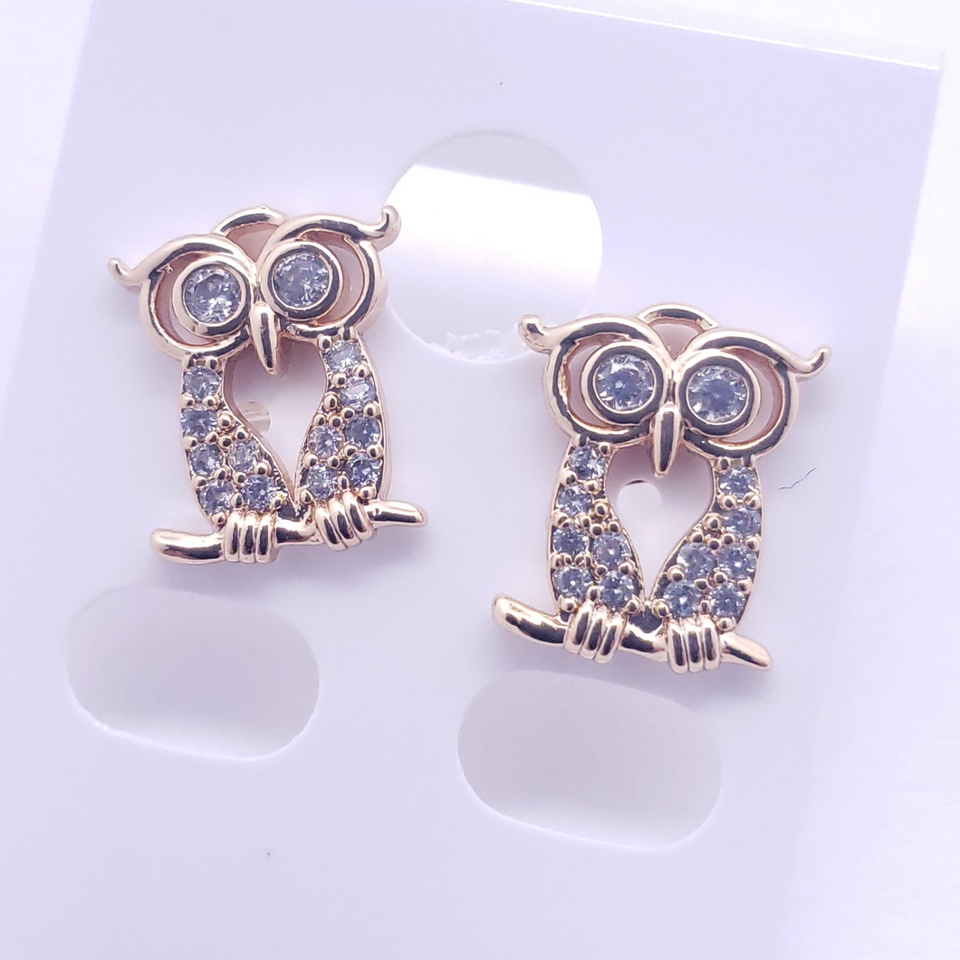 Hollow clear eye Owl with clear crystals