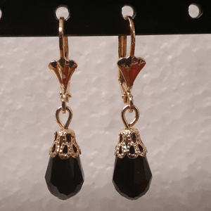 Black droplet earrings