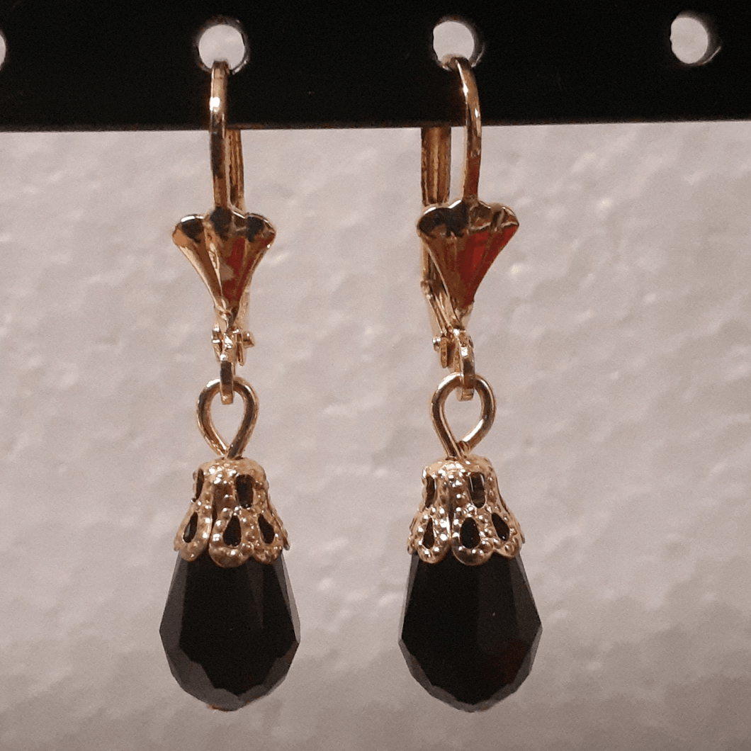 Black droplet earrings