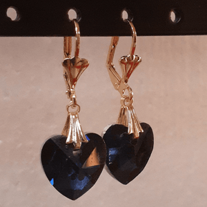 Navy blue crystal hearts