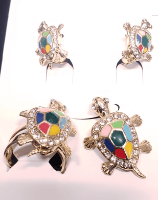 Multi - Color turtle (Set - Ring/ Earring/ Pendant)