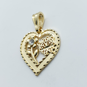 Hollow heart with a flower and clear crystal