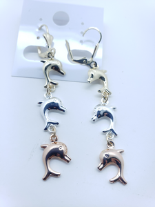 Tri color hanging dolphins