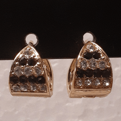 Small multi layer clear crystal earrings