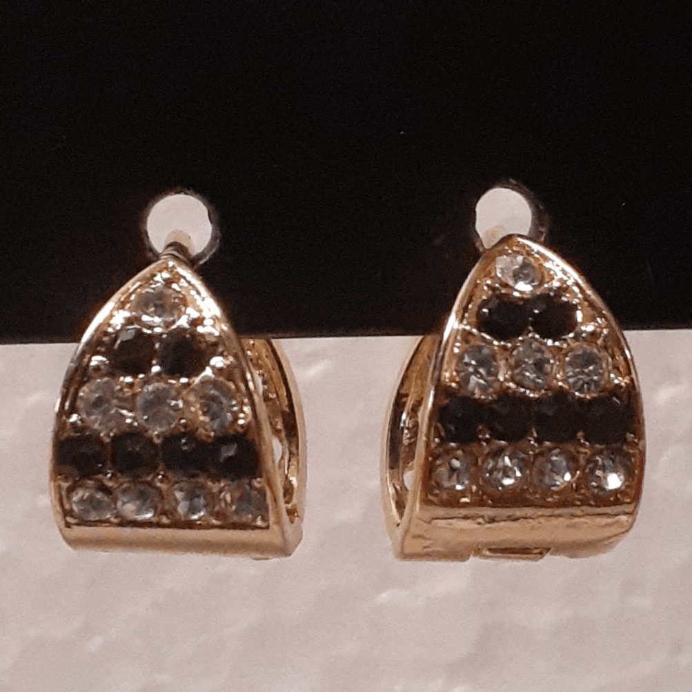 Small multi layer clear crystal earrings