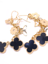 Load image into Gallery viewer, Black clovers with hanging pendants
