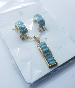 Light blue crystal row with crystals (set)