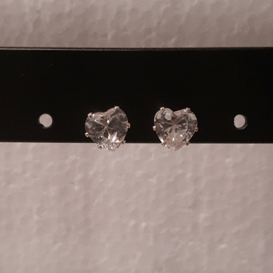 Small Crystal heart earrings