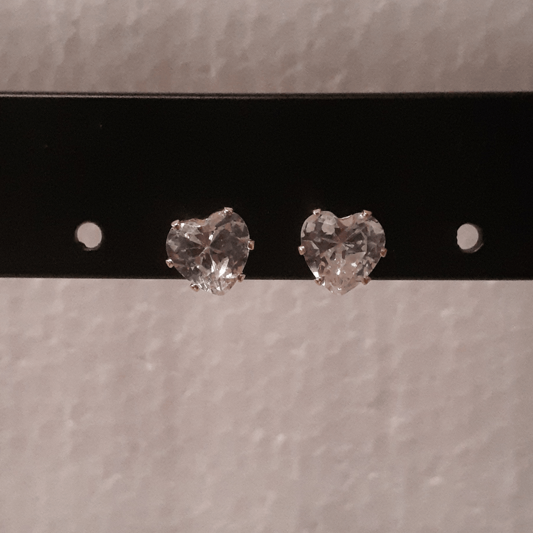 Small Crystal heart earrings